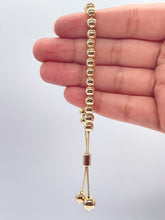 Load image into Gallery viewer, 18k Gold Filled Beaded Bracelet: Adjustable Slider Clasp
