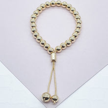 Load image into Gallery viewer, 18k Gold Filled Beaded Bracelet: Adjustable Slider Clasp
