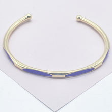 Load image into Gallery viewer, 18k Gold Filled Colorful Enamel Cuff Bracelet
