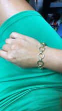 Load image into Gallery viewer, Chunky 18K Gold Filled 15mm Designed Plain Circle Link Bracelet Hypoallergenic Jewelry
