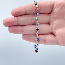 Load image into Gallery viewer, 18k Gold Filled Multi Color Evil Eye Bracelet Necklace Set
