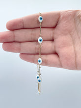 Load image into Gallery viewer, 18k Gold Filled Baby Blue Evil Eye Bracelet Necklace Set
