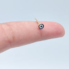 Load image into Gallery viewer, 18k Gold Filled Little Dot Evil Eye Stud Earrings Hypoallergenic Jewelry
