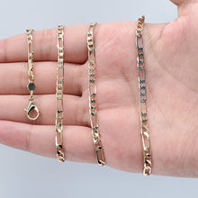Load image into Gallery viewer, 18k Gold Filled 4mm Tricolor Figaro Link Chain Necklace And Jewelry Supplies

