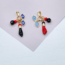Load image into Gallery viewer, 18k Gold Filled Ojo de Santa Lucia &amp; Figa Charm Pendant
