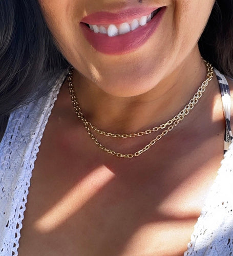 18k Gold Filled Cable Link Chain 3mm Necklace For Wholesale And Jewelry Supplies