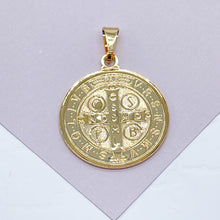 Load image into Gallery viewer, 18k Gold Filled San Benito Medal Charm: Dainty Saint Benedict Pendant
