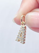 Load image into Gallery viewer, 18k Gold Filled Cubic Zirconia Alphabet Letters Charms CZ Dainty Pendants
