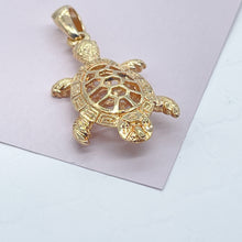 Load image into Gallery viewer, 18k Gold Filled Turtle Charm Pendant: Marine Jewelry Supplies
