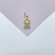 Load image into Gallery viewer, 18k Gold Filled Kids Charm: Cubic Zirconia Boy or Girl Pendant
