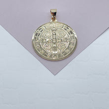 Load image into Gallery viewer, Double Sided 18k Gold Filled Saint Benedict Charm For Wholesale And Jewelry

