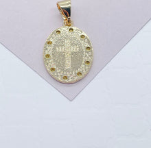 Load image into Gallery viewer, 18k Gold Filled Jesus Pendant with Cubic Zirconia
