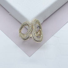 Load image into Gallery viewer, 18k Gold Filled Dual Heart Ring with Cubic Zirconia
