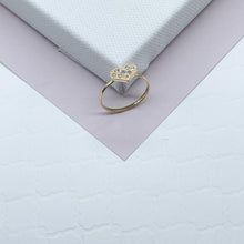 Load image into Gallery viewer, 18k Gold Filled Heart Ring: Dainty Cubic Zirconia Ring

