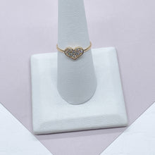 Load image into Gallery viewer, 18k Gold Filled Heart Ring: Dainty Cubic Zirconia Ring
