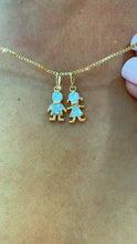 Load image into Gallery viewer, 18k Gold Filled Kids Charm: Cubic Zirconia Boy or Girl Pendant
