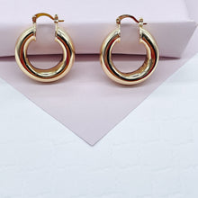 Load image into Gallery viewer, Chunky And Small 18k Gold Filled Plain Hoop Earrings
