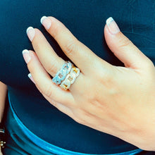Load image into Gallery viewer, 18K Gold Filled Cuban Link Ring Featuring Micro Pave Cubic Zirconia
