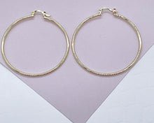 Load image into Gallery viewer, Light 18k Gold Filled Ultra Thin Hoops 1.7mm Thickness In S, M, L Sizes And Jewelry Making Supplies
