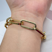 Load image into Gallery viewer, 18K Gold Filled Paper Clip Link Bracelet, Chunky Chain
