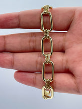 Load image into Gallery viewer, 18K Gold Filled Paper Clip Link Bracelet - 7.5”
