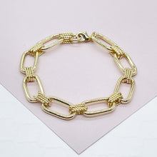 Load image into Gallery viewer, 18K Gold Filled Paper Clip Link Bracelet - 7.5”
