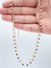 Load image into Gallery viewer, 18k Gold Filled Little Star Choker Featuring Stars All Around Curb Cuban Chain.
