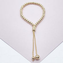 Load image into Gallery viewer, 18k Gold Filled Beaded Bracelet: Adjustable Slider Clasp
