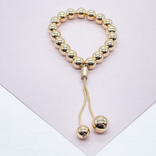 Load image into Gallery viewer, 18k Gold Filled Beaded Bracelet: Adjustable Slider Clasp
