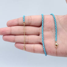 Load image into Gallery viewer, 18k Gold Filled 3mm Colorful Enamel Box Chain Multicolor Necklace
