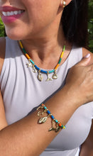 Load image into Gallery viewer, 18k Gold Filled Colorful Beads Sea Inspired Charm Set Bracelet n Necklace Marine
