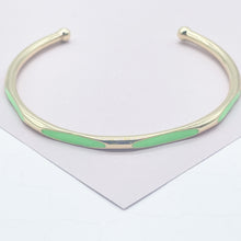 Load image into Gallery viewer, 18k Gold Filled Colorful Enamel Cuff Bracelet
