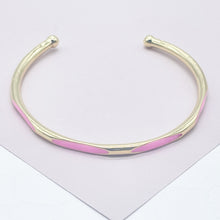 Load image into Gallery viewer, 18k Gold Filled Colorful Enamel Cuff Bracelet

