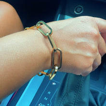 Load image into Gallery viewer, 18K Gold Filled Paper Clip Link Bracelet, Chunky Chain
