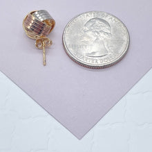 Load image into Gallery viewer, 18k Gold Filled Tri Color Love Knot Stud Earrings
