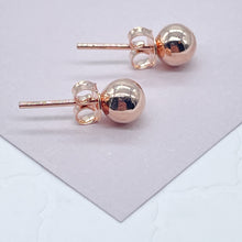 Load image into Gallery viewer, 18k Gold Filled Ball Stud Earrings: 6mm Plain Solid
