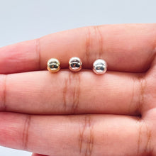 Load image into Gallery viewer, 18k Gold Filled Ball Stud Earrings: 6mm Plain Solid

