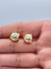 Load image into Gallery viewer, 18k Gold Filled Pearl Stud Earrings: Wrapped in Gold Thread
