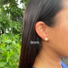 Load image into Gallery viewer, 18k Gold Filled Ball Stud Earrings: Matte Grooved Design
