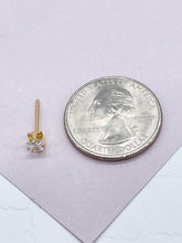 Load image into Gallery viewer, 18k Gold Filled 4mm Mini Cubic Zirconia Square Stud Earring
