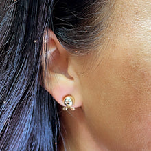 Load image into Gallery viewer, 18k Gold Filled Concave Round Stud Earrings With Safe Post And Clip, Half Ball Stud, Gold Round Stud ,
