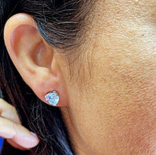 Load image into Gallery viewer, 18k Silver Filled 9mm Heart Shape Cubic Zirconia Stud Earrings
