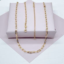 Load image into Gallery viewer, 18k Gold Filled Paper Clip Chain Necklace - 4mm Layering Piece
