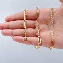 Load image into Gallery viewer, 18k Gold Filled Paper Clip Chain Necklace - 5mm Rectangle Link
