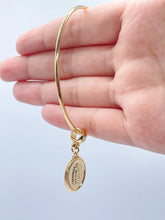 Load image into Gallery viewer, 18k Gold Filled Bangle Featuring Lady Of Guadalupe Charm  Pendant Jewelry Supplies
