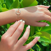 Load image into Gallery viewer, 18k Gold Filled Dainty Cubic Zirconia Circle Or Star Bangle Bracelet Jewelry Supplies

