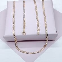 Load image into Gallery viewer, 18k Gold Filled 3.8mm Tricolor Figaro Link Chain Necklace And Jewelry Supplies

