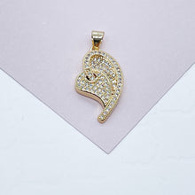 Load image into Gallery viewer, 18k Gold Filled Heart Charm: Micro Pave Cubic Zirconia Pendant
