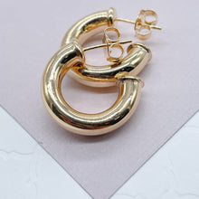 Load image into Gallery viewer, Thick 18k Gold Filled Plain 6mm Open Hoop Earrings
