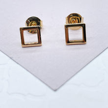 Load image into Gallery viewer, Dainty 18k Gold Filled Stud Earrings: Geometric, Shell, Leaf
